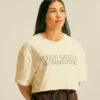 Women's Varsity Cropped Tee Cream