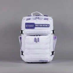 35L Backpack White With Purple Accents -Fashion bags 37FAE5AA 5710 472B 8E40 550AB0AB0BB5
