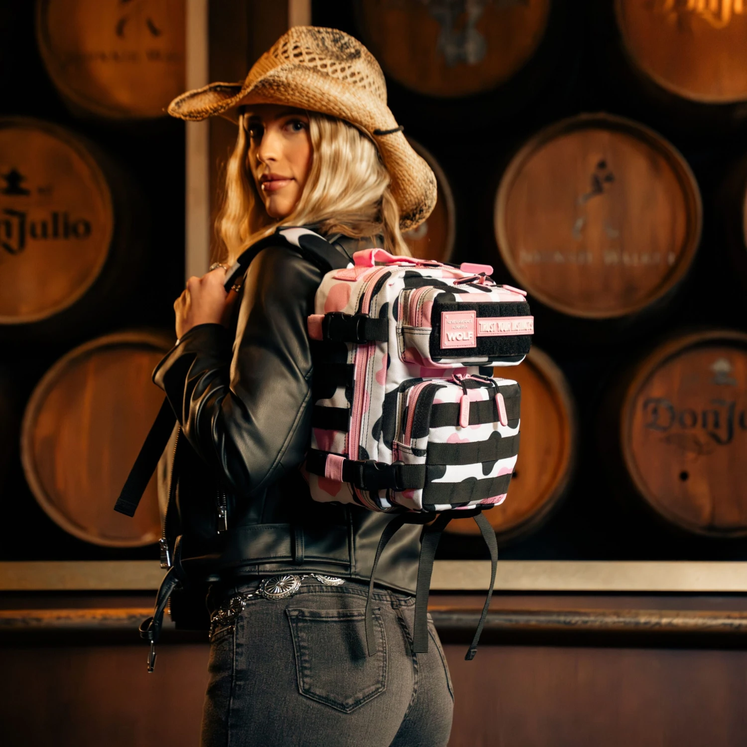 9L Backpack Mini Pink Black Cow 4 9L Backpack Mini Pink Black Cow - Image 4