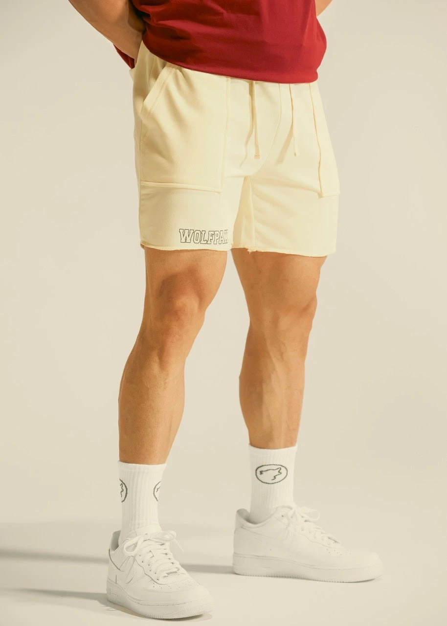 Men's Varsity Shorts Cream 2 Men's Varsity Shorts Cream - Image 2