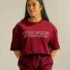 Women's Varsity Cropped Tee Crimson Red