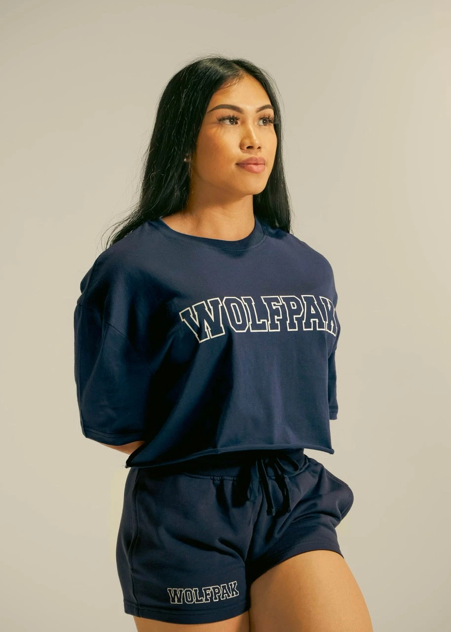 Women's Varsity Cropped Tee Varsity Blue 1 Women's Varsity Cropped Tee Varsity Blue