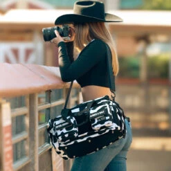 20L Mini Duffle Bag Black White Cow -Fashion bags CBF0E7DE C237 4576 8D44 4845370F277B