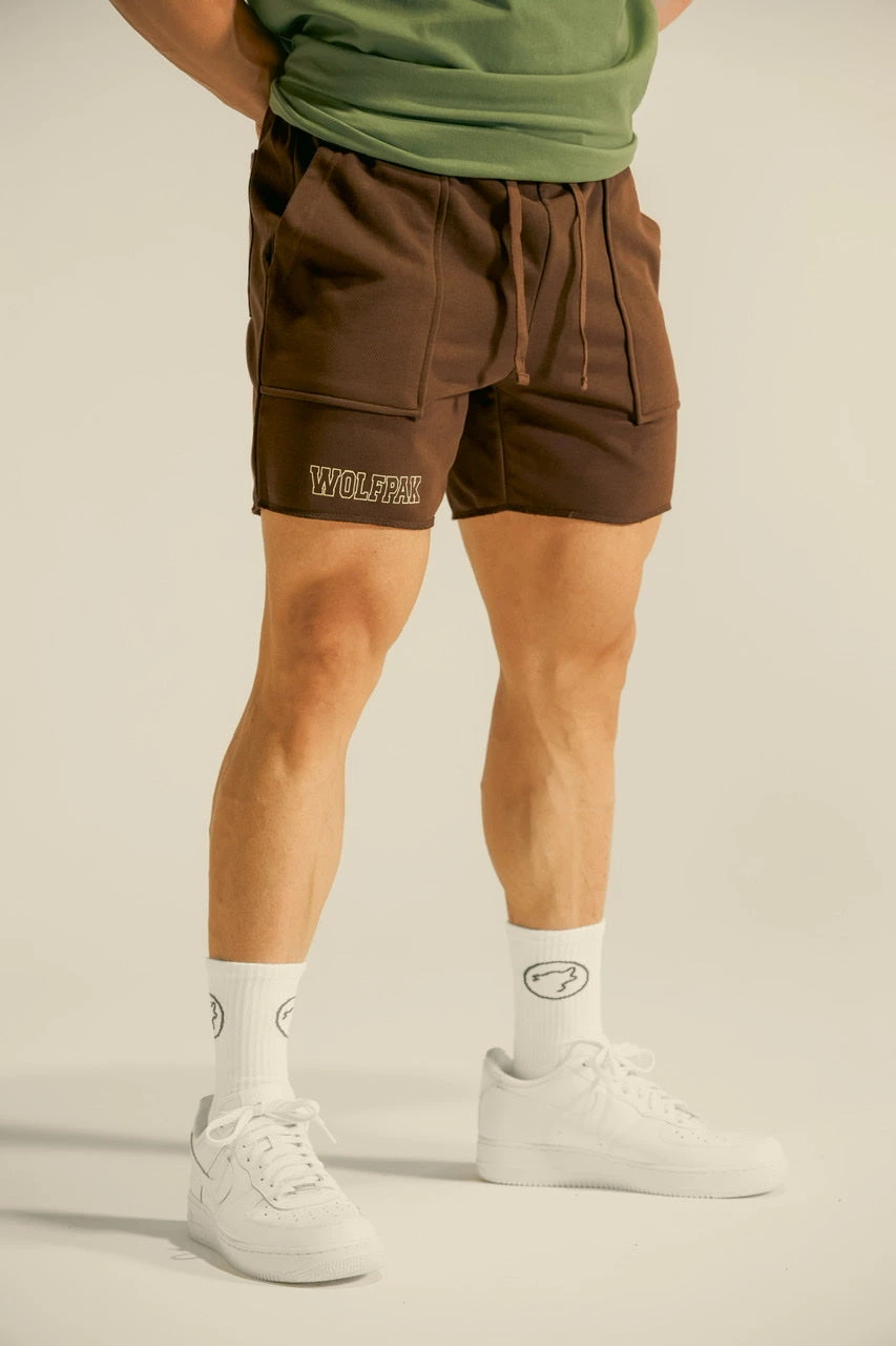 Men's Varsity Shorts Mocha Brown 2 Men's Varsity Shorts Mocha Brown - Image 2