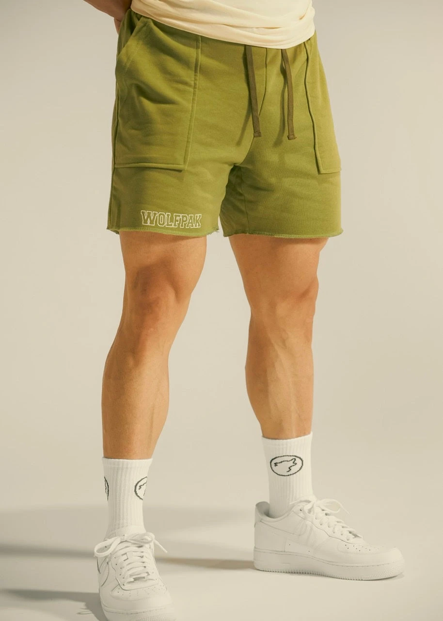 Men's Varsity Shorts Moss Green 2 Men's Varsity Shorts Moss Green - Image 2