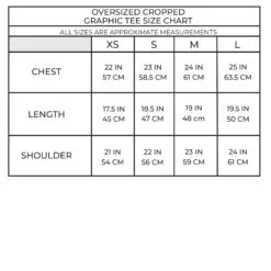 Beastmode Pink Cropped Tee -Fashion bags OVERSIZEDCROPPEDGRAPHICSIZECHARTcopy 01