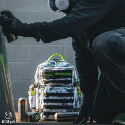 35L Backpack Timber Wolf Graffiti Green -Fashion bags graffiti green2 1 1