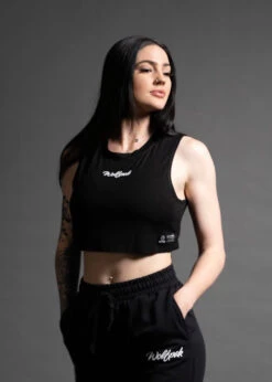 Women's Script Cropped Tank -Fashion bags image 78a31f47 6f12 4994 9706 4373a34e4387