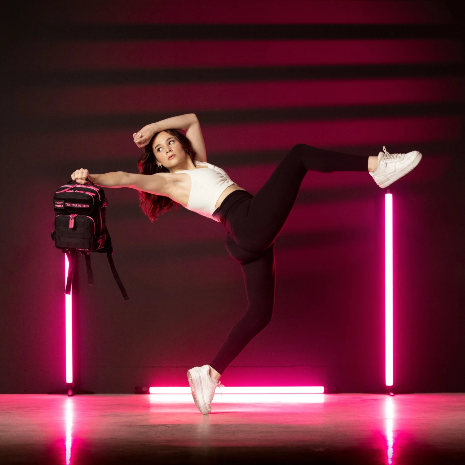 9L Backpack Mini Black Neon Pink 4 9L Backpack Mini Black Neon Pink - Image 4